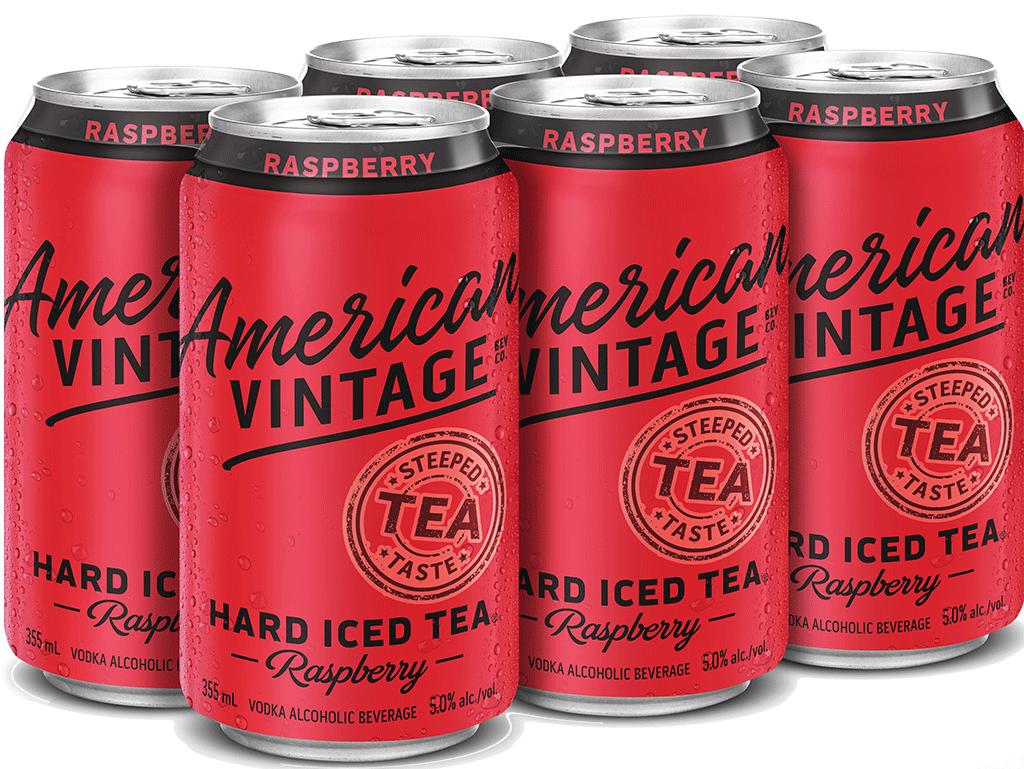 American Vintage Iced Tea Raspberry 6 Cans