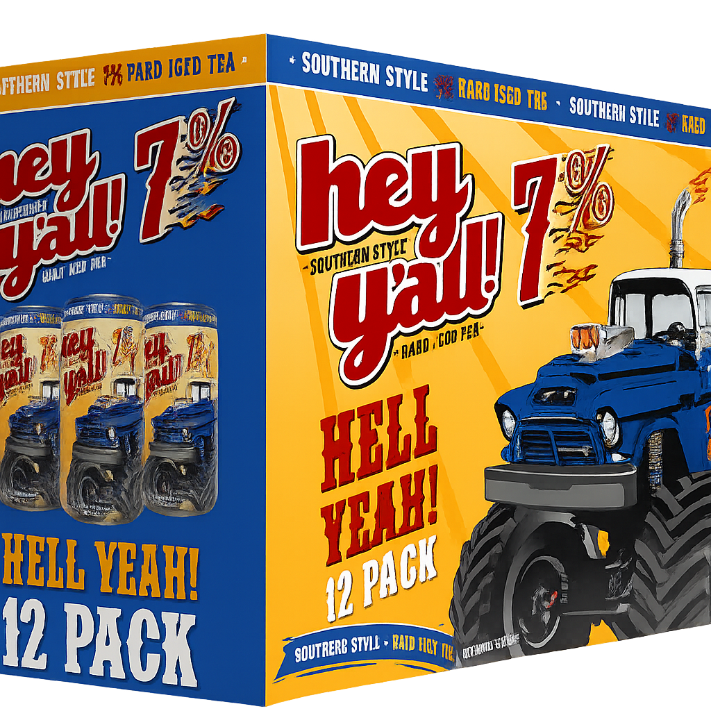 Hey Y'All Hell Yeah 7% Hard Iced Tea 12 Cans