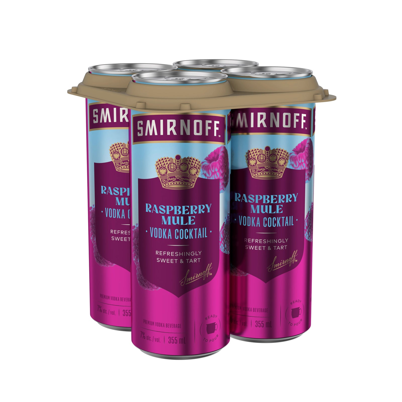 Smirnoff Raspberry Mule Vodka Cocktail 4 Cans