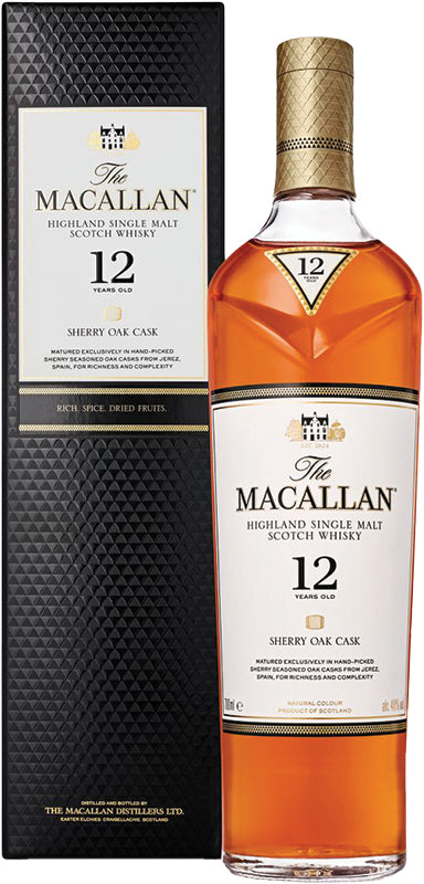 Macallan 12 Yr Old  Speyside Single Malt 750ml