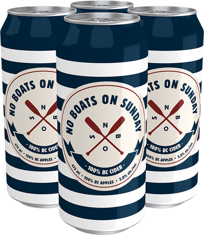 No Boats on Sunday 100% BC Cider 4 Cans