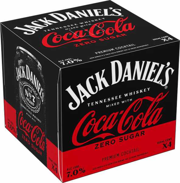 Jack Daniel'S & Coke Zero 4x355ml