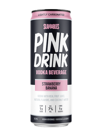 Slamables Pink Drink Strawberry Banana 4 Cans