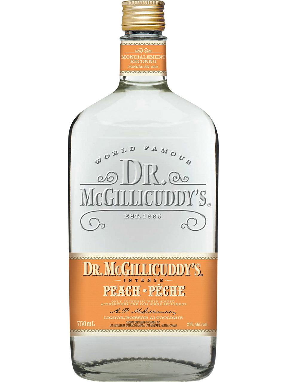 Dr Mcgillicuddy'S Peach Schnapps 750mL
