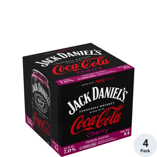 Jack Daniels & Coca Cola Cherry 4x355mL