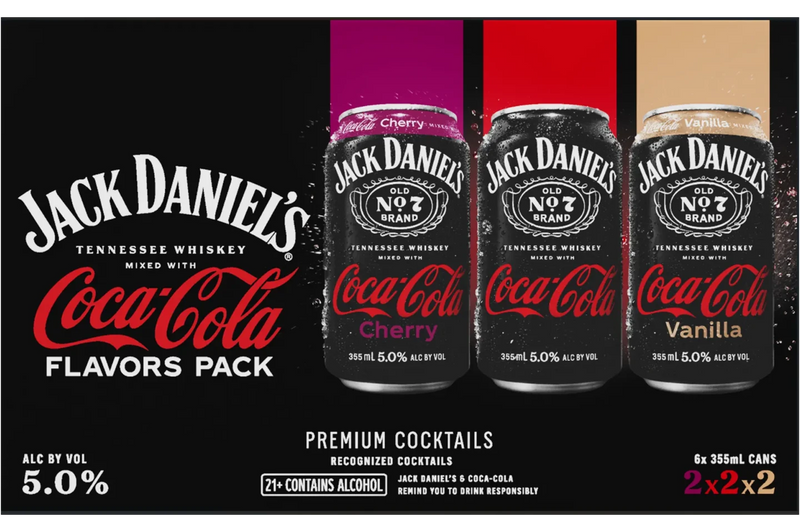 Jack Daniels & Coca-Cola Variety Pack 6x355mL