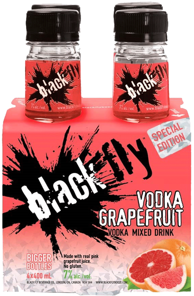 Black Fly Vodka Grapefruit 4 Bottles