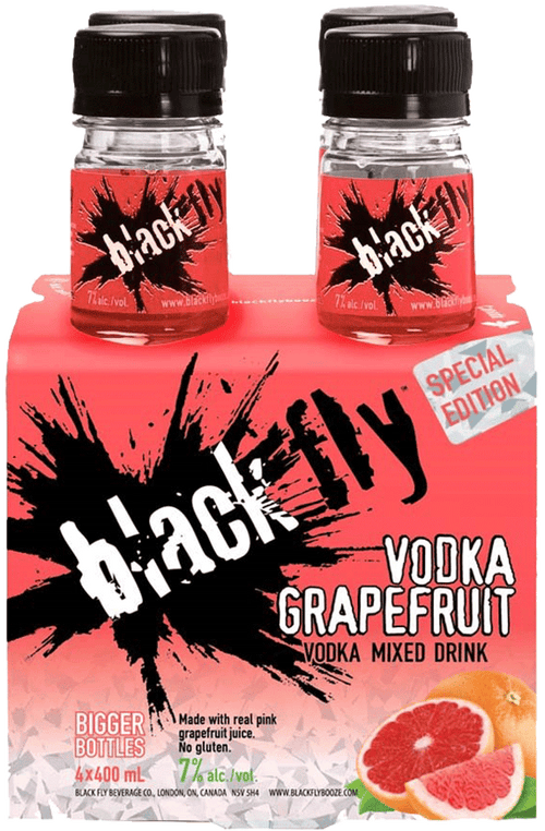 Black Fly Vodka Grapefruit 4 Bottles
