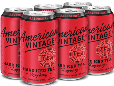American Vintage Iced Tea Raspberry 6 Cans