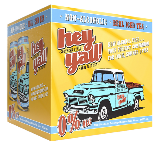Hey Y'All Non-Alcoholic Real Iced Tea 4x355ml