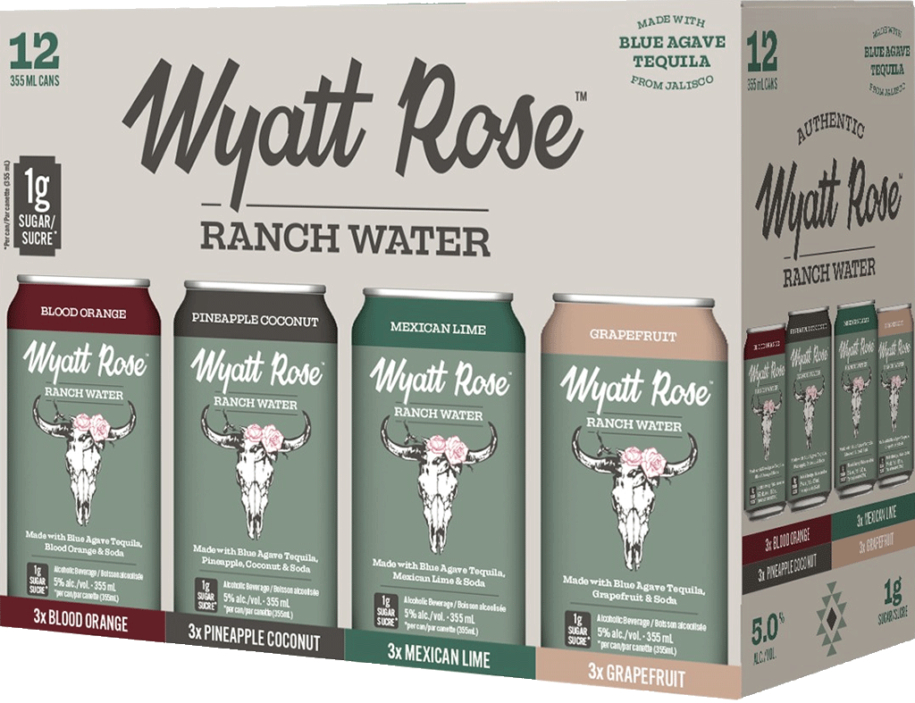 Wyatt Rose Ranch Water Mixed Pack 12x355mL