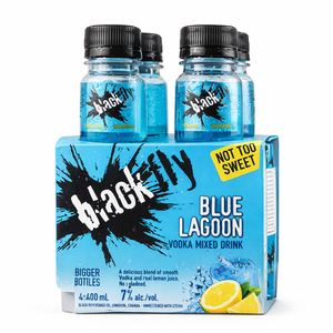 Black Fly Vodka Blue Lagoon 4 Bottles