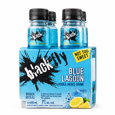 Black Fly Vodka Blue Lagoon 4 Bottles