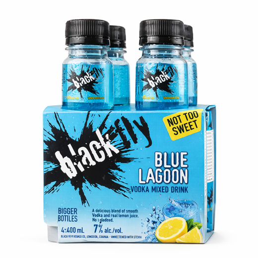 Black Fly Vodka Blue Lagoon 4 Bottles