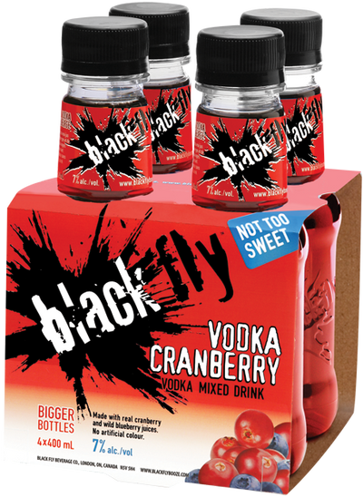 Black Fly Vodka Cranberry Mixed Drink 4 Bottles