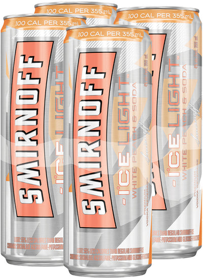 Smirnoff Ice Light White Peach & Soda 4 Cans