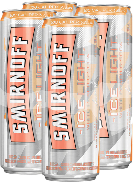 Smirnoff Ice Light White Peach & Soda 4 Cans