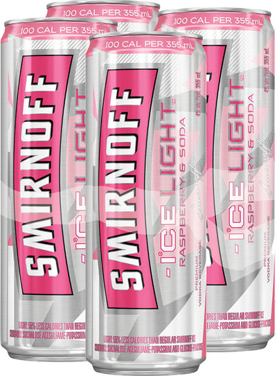 Smirnoff Ice Light Raspberry & Soda 4 Cans
