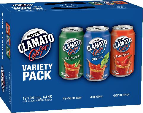 Mott'S Clamato Caesar Variety Pack 12 Cans
