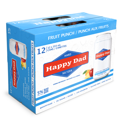 Happy Dad Hard Seltzer Fruit Punch 12x355ml