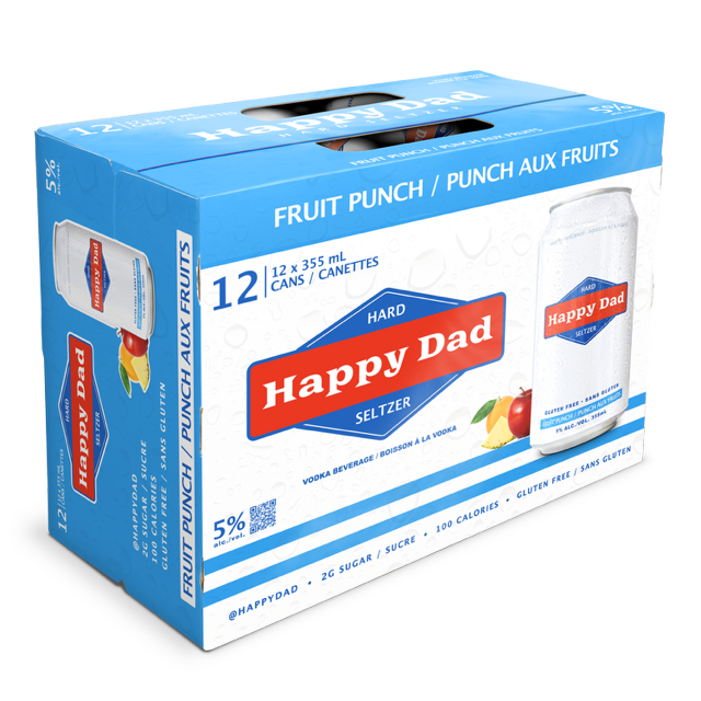 Happy Dad Hard Seltzer Fruit Punch 12x355ml