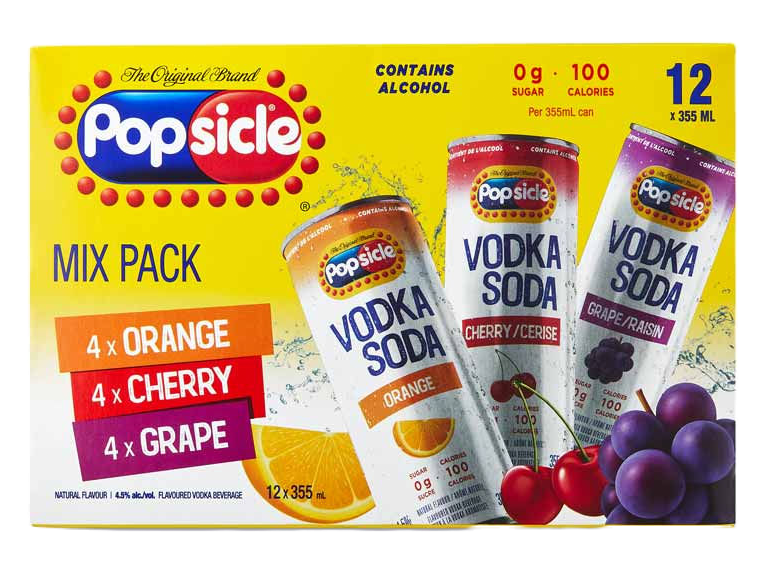 Popsicle Vodka Poptails Mix Pack 12 Cans