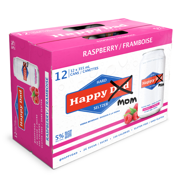 Happy Dad Hard Seltzer Raspberry12 Pack 12 Cans