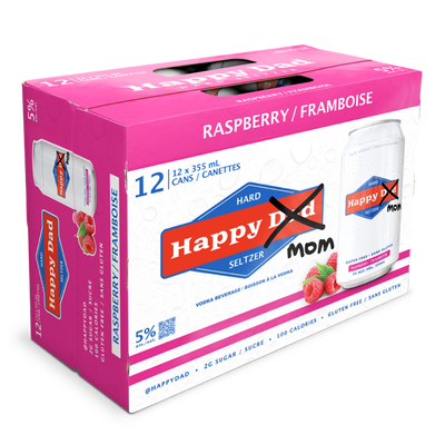 Happy Dad Hard Seltzer Raspberry 12 Cans