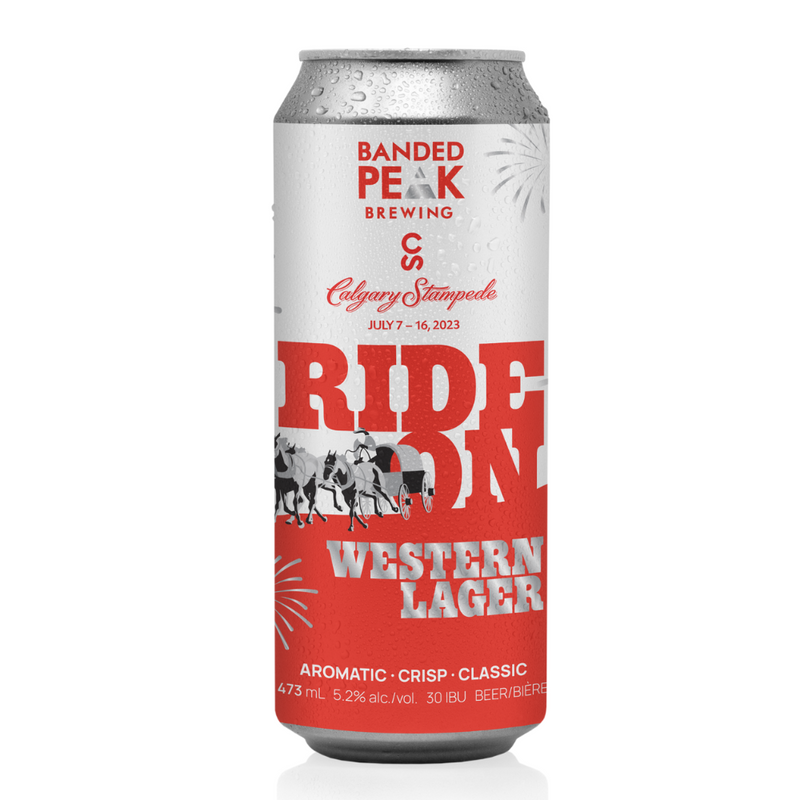 Banded Peak Ride On Lager 4 Cans
