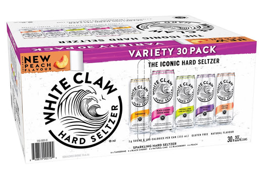 White Claw Variety Pack With Peach 30 Cans