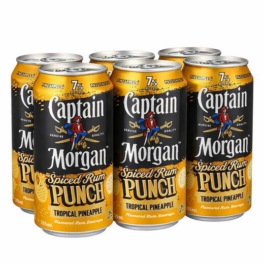 Captain Morgan Spiced Rum Punch Tripical 6 Cans