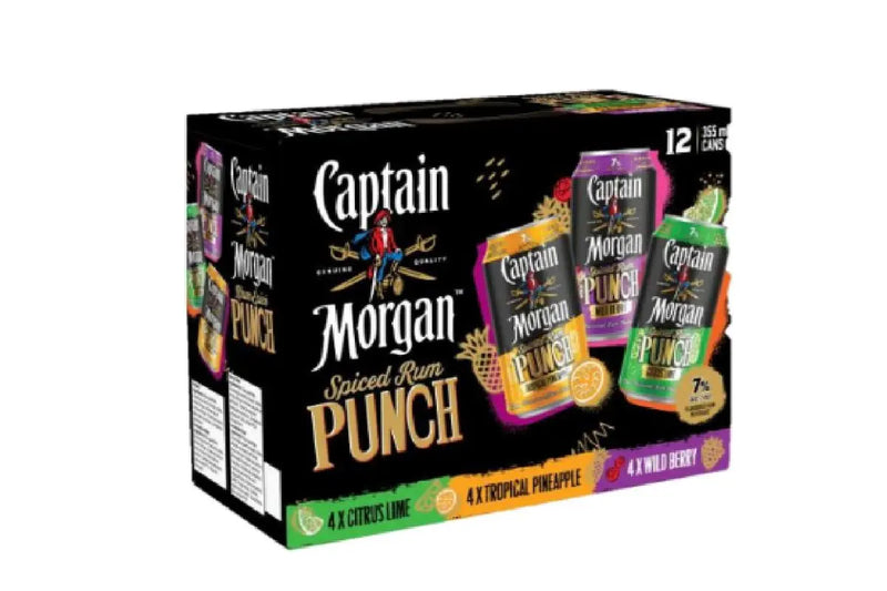 Captain Morgan Rum Punch Variety Pack 12 CAns