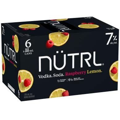 Nutrl Vodka Soda 7% Raspberry Lemon 6 Cans