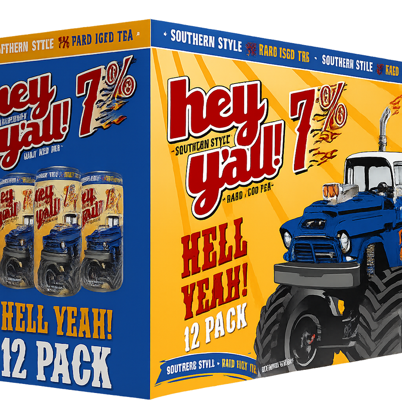 Hey Y'All Hell Yeah 7% Hard Iced Tea 12 Cans
